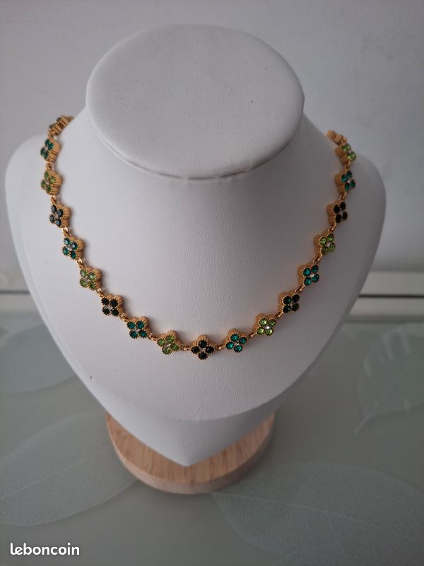 Ensemble bijoux princesse vert acier inoxydable neuf (image 2)