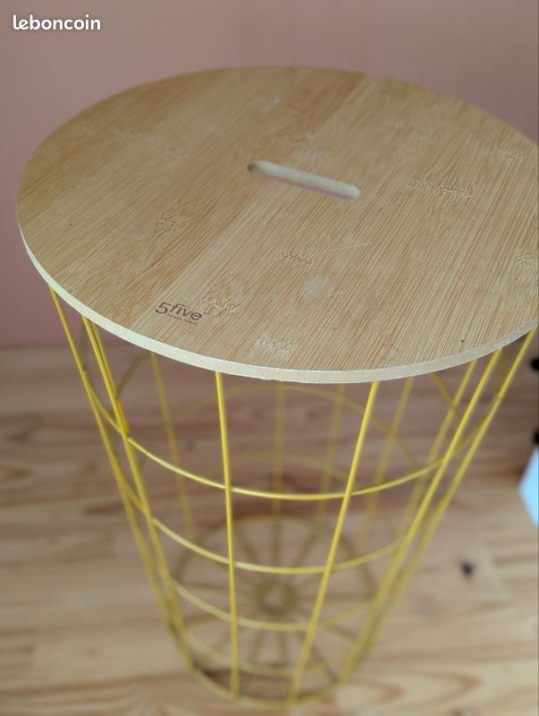 Panier à linge design en métal et tissu (image 3)