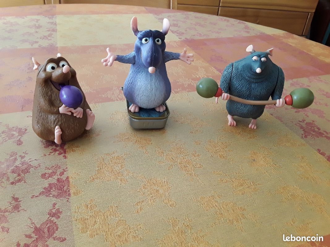 3 figurines disney ratatouille,emile, git, ratatouille le lot 24 euros ou à la piece (image 1)