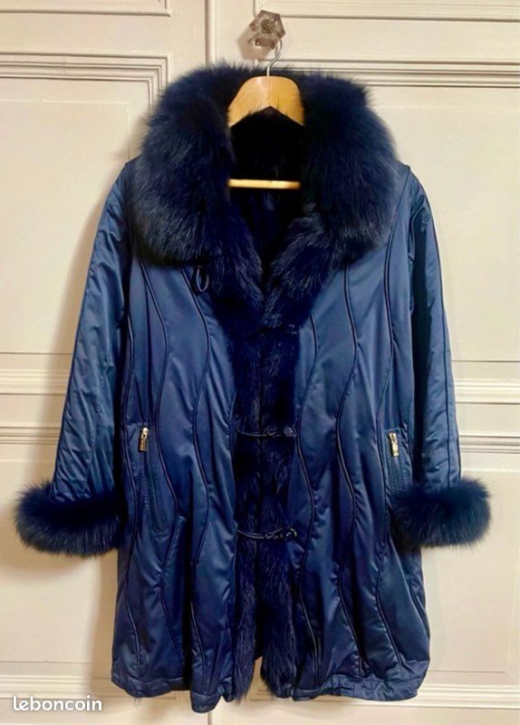 Manteau Luxe Diego Italie T40/42 M bleu marine - Vêtements