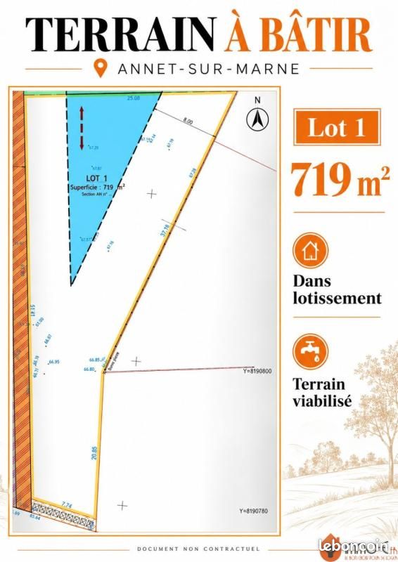 Terrain 700 m² · à Annet-sur-Marne · 195 000 €