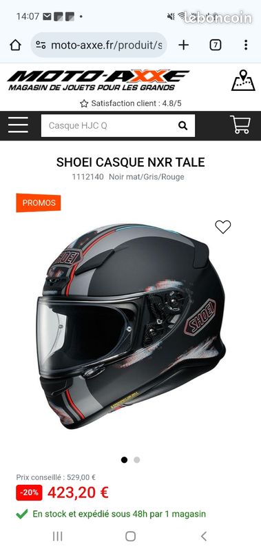 Casque shoei nxr tale Équipement moto