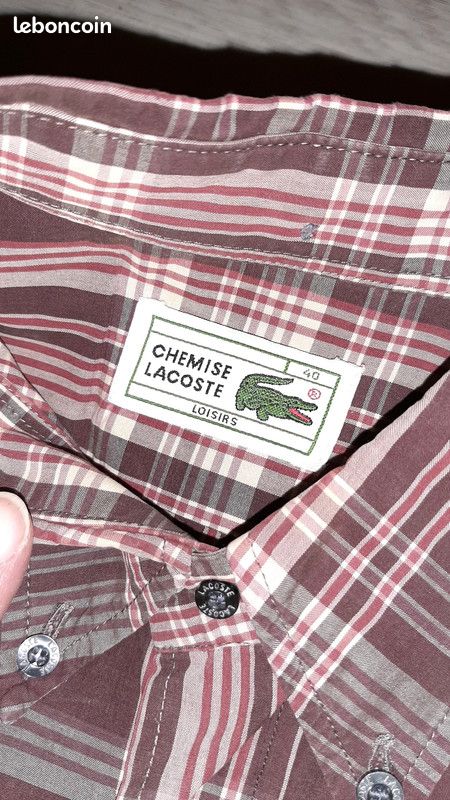Chemise Lacoste Taille 40 Etiquette d authenticite devanlay (image 2)
