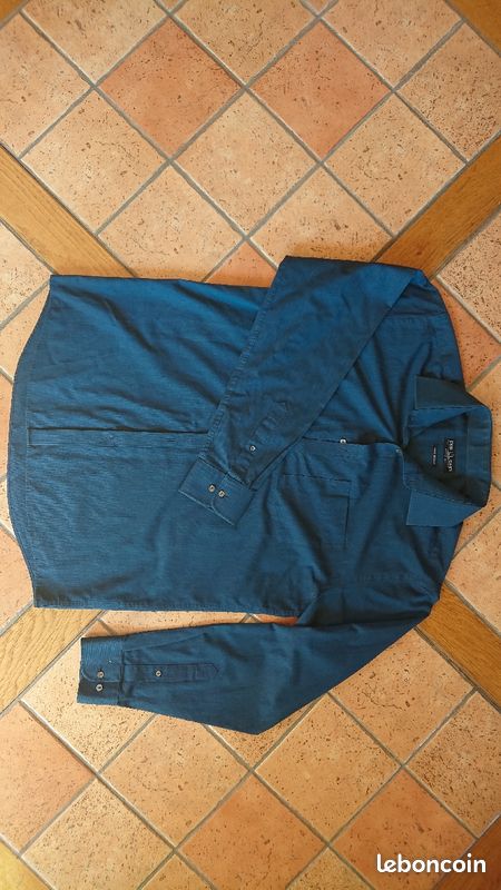 Chemise manches longues bleue (image 2)