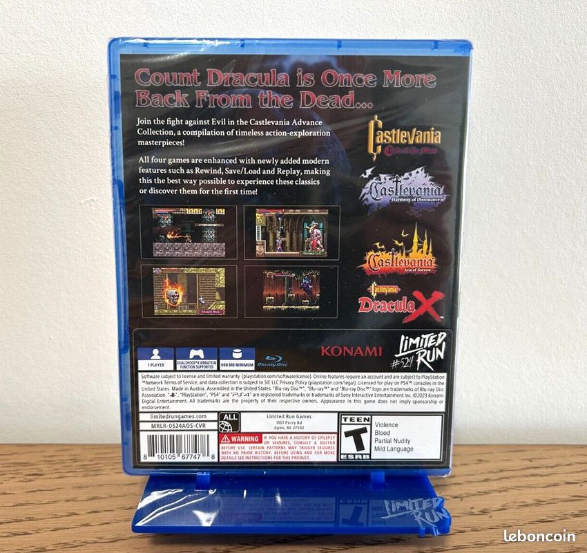 Jeu PS4 Castlevania Advance Collection Limited Run Games (Aria Of Sorrow Cover) Neuf Scellé