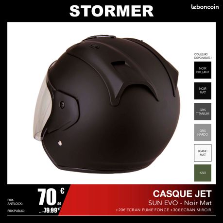 Ecran visière pour casque Stormer Sun