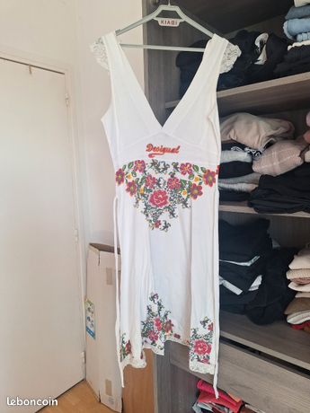Tunique Desigual Femme Taille XS/34 – Multicouleur, Coton, Col V, Occasion