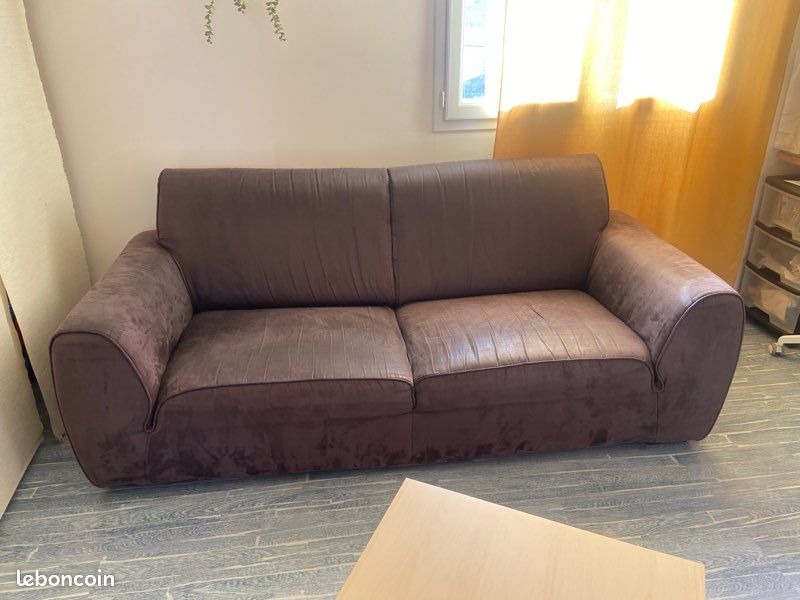 Canapé confortable en cuir Daim Conforama (image 1)