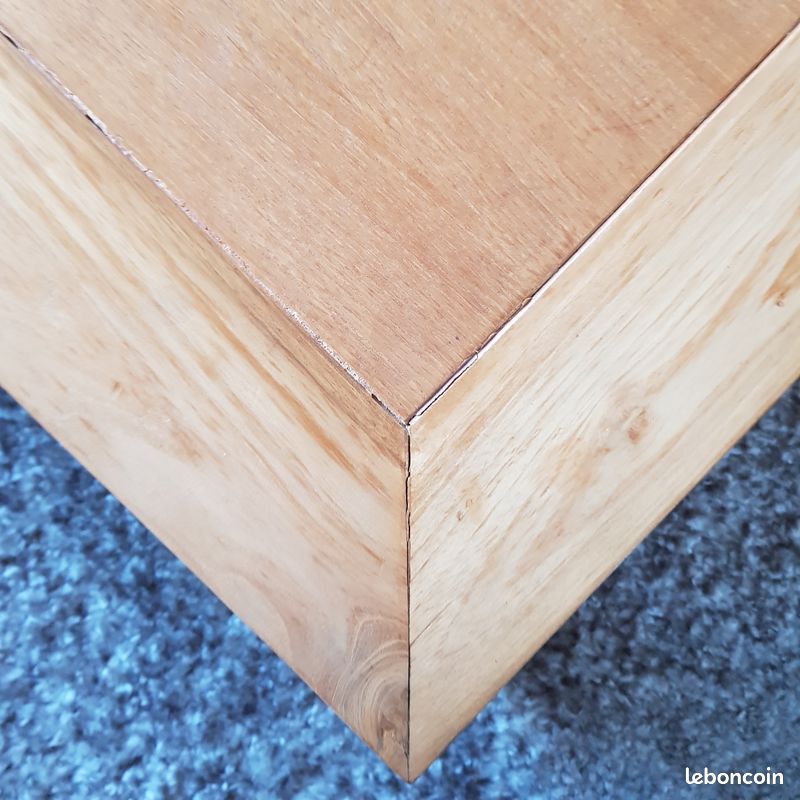 Table basse en bois double plateau 90x90cm BISHO (image 6)