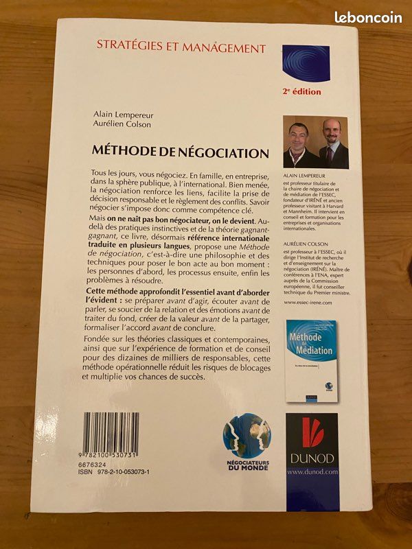 Livre « Méthode de négociation » / 269 pages / Dunod (image 2)