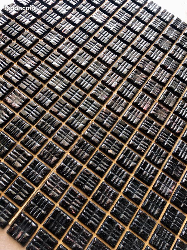 Carreaux émaux de verre piscine noir irisé (image 5)
