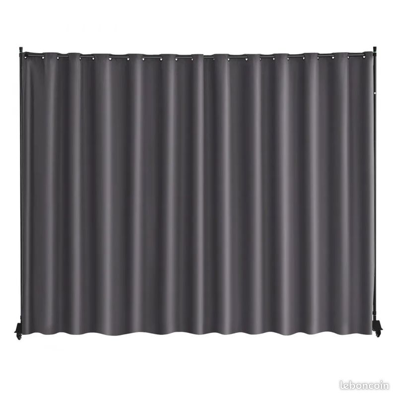 Rideau Occultant Roulettes Support Séparation De Pièce VEVOR 3x2,6m - 4 Roulettes, Cadre Aluminium, Rideau Occultant Beige Rideau Occultant Sur Roulettes