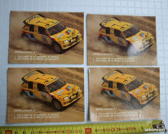 Miniature car Peugeot 405 T 16 203 Winner Paris Dakar 90 IXO H5135 Yellow Metal - Sold