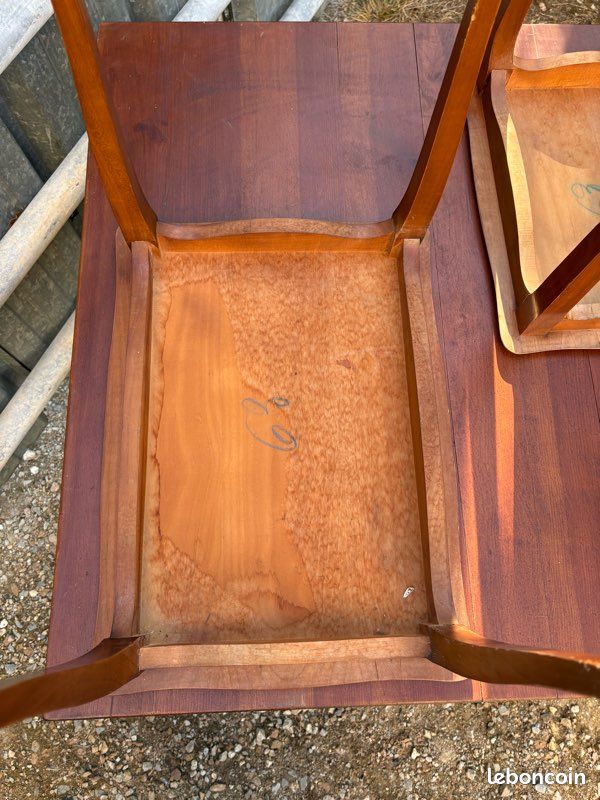 Tables gigognes en bois massif pieds galbés — Style Louis XV / Classique (Lot de 2) (image 8)