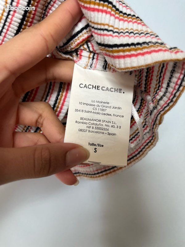 T Shirt Cache Cache Grande Taille T-shirt Manches Très Courtes