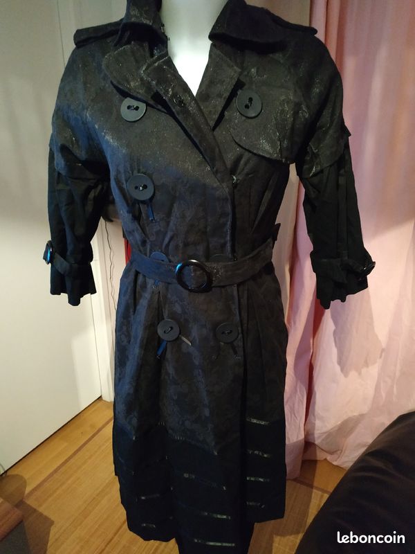 Trench long noir pailleté Chloé (image 2)