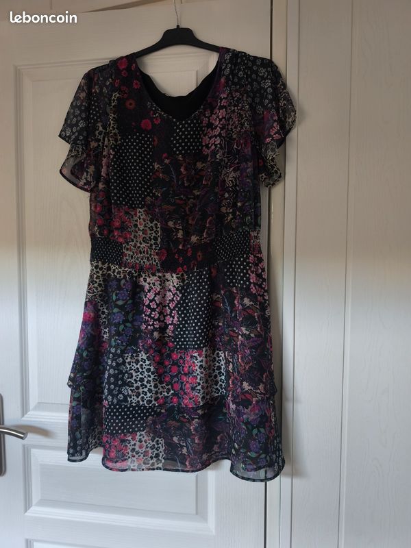 Robe femme d’été patchwork doublée T42 (image 4)