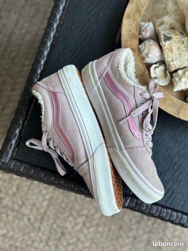 Rose Clearance Vans Rose En Cuir Sale Vans Rose Pale Lacet Cuir