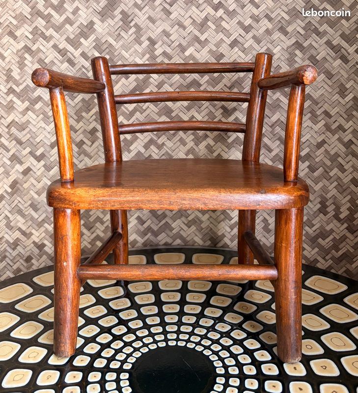 Chaise Enfant Vintage En Bois Massif – Fait Main, Tabouret/marchepied/pot à Plante