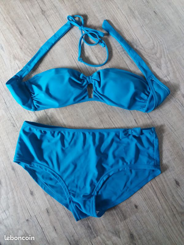 Maillot de bain 2 pièces bleu (image 1)