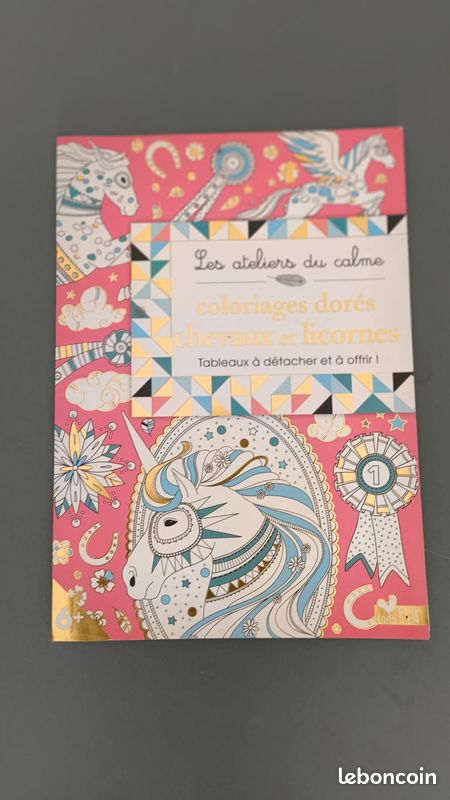 Les ateliers du calme, coloriages dorés chevaux et licornes (image 1)