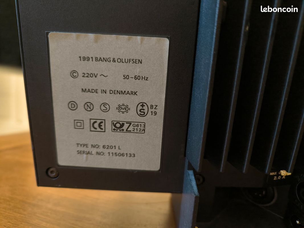 Enceintes Actives Bang & Olufsen Beolab 2500 - Stéréo 2.0, 65W, Entrée DIN, Occasion