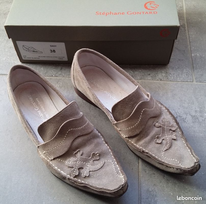 Mocassins en daim Stéphane GONTARD Taille 38 100% Made in