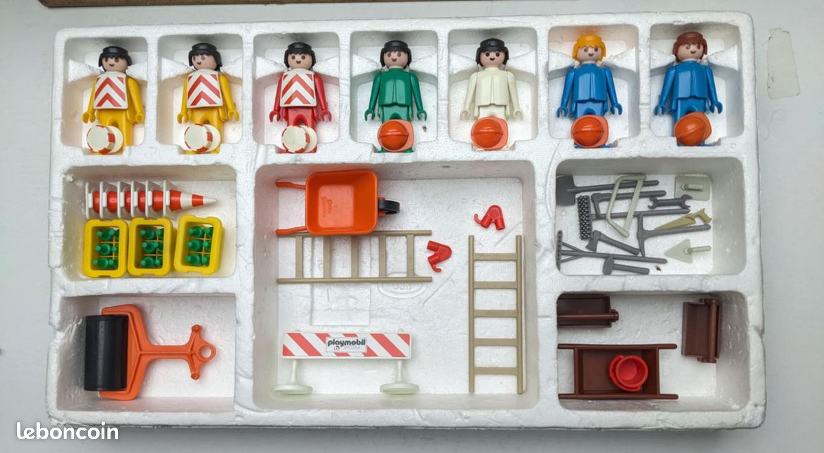 Playmobil vintage 7 klicky 3400 ouvriers du bâtiment travaux chantier dans sa boite (image 2)
