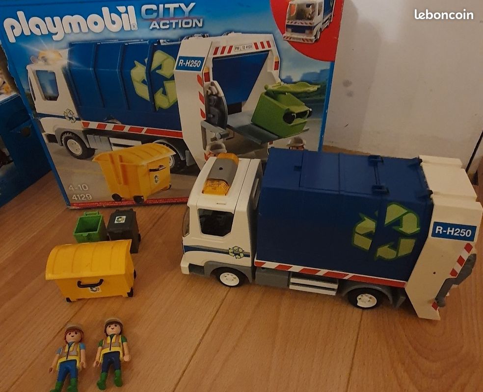 Playmobil 4129 camion de recyclage avec lumière et en bon état (image 1)