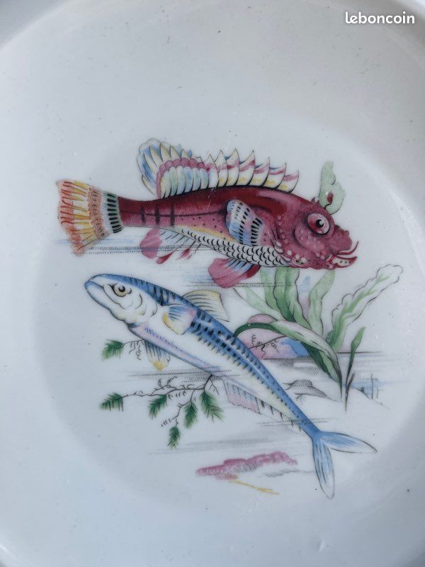 Superbe assiettes à poissons exclusivités porcelaine de sologne (image 2)