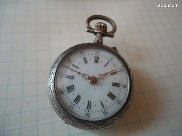 Ancienne Montre Gousset Argent Fin - 72,6g - Mouvement Mécanique Manuel - Pour Collection Ou Fonte
