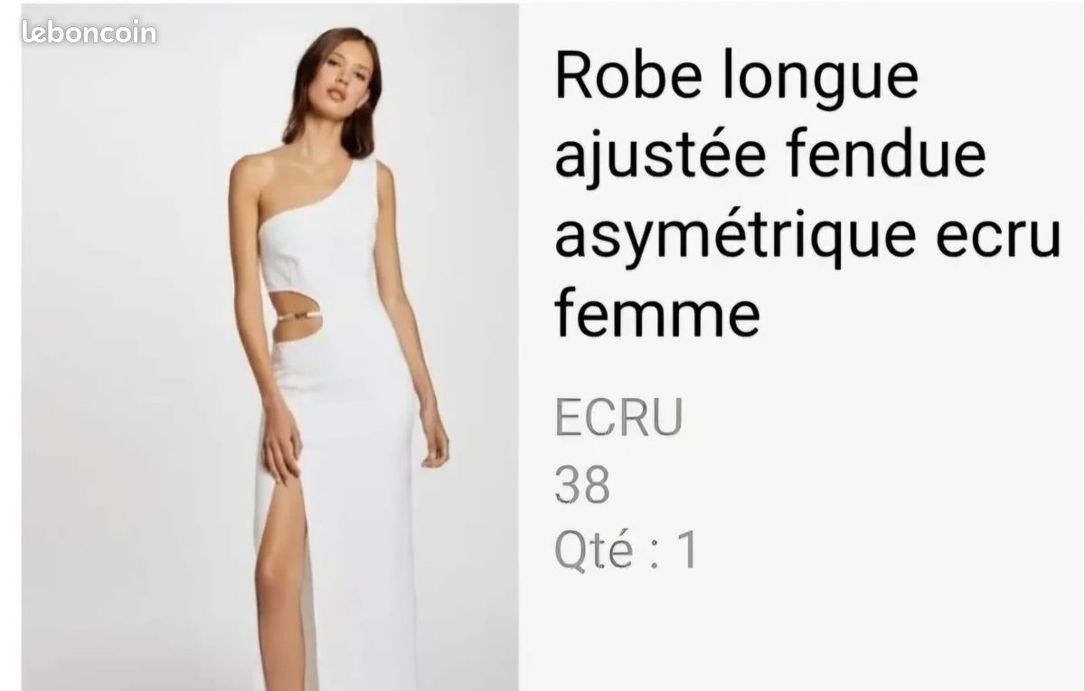 Robe longue pour cérémonie ou soirée estivale- taille 38 (image 1)