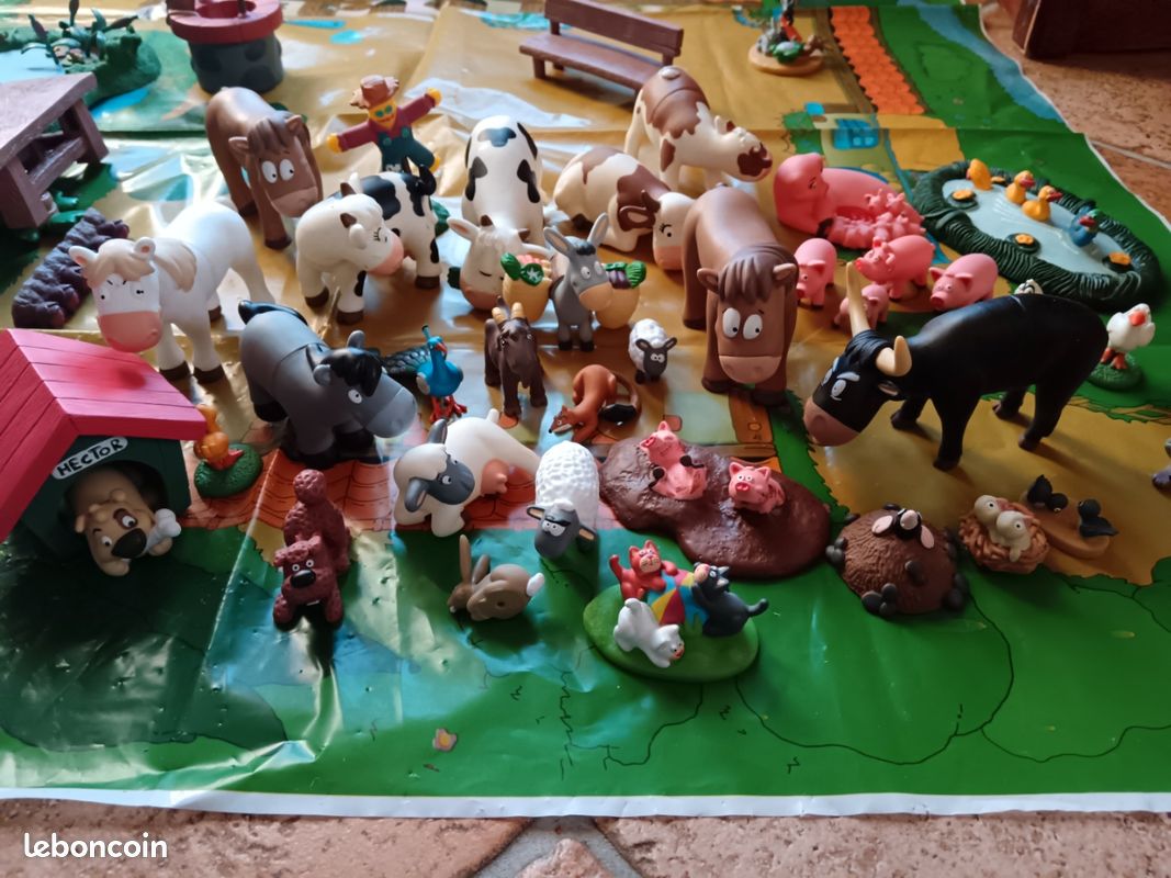 Lot de 3 Petshop à la ferme: cochon, mouton et vache : Achat occasion