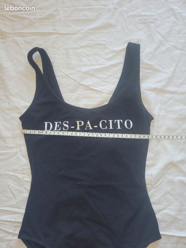 🟡🩱 Body noir et blanc Des-pa-cito Bershka 34 (image 3)