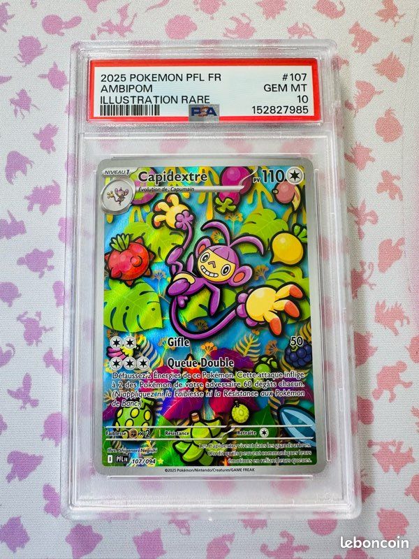 Carte Pokémon gradée psa 10 capidextre ar 107 flammes fantasmagoriques me02 pfl fr 2025 pca ccc pop 1 (image 1)