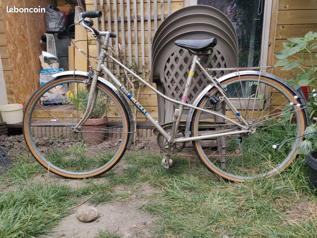 Mon vélo (faux) Eddy Merckx blanc et violet