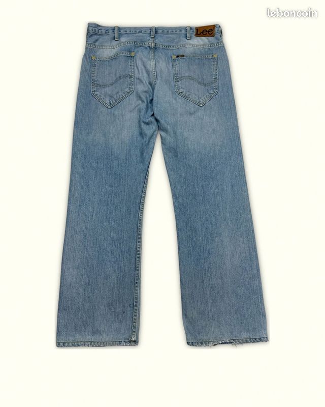 Jeans Homme Lee W36 L32 Bleu clair Coton Traces d'usure visibles Regular Normal (image 2)