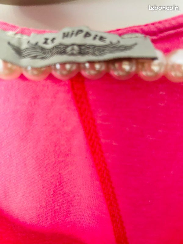 Teeshirt coton rose et strass IT HIPPIE- evaloire (image 5)