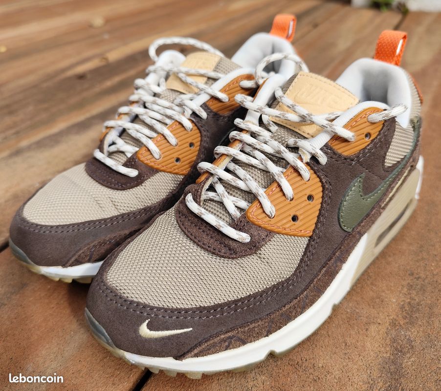 Basket Nike Air Max 90 marron orange kaki Chaussures