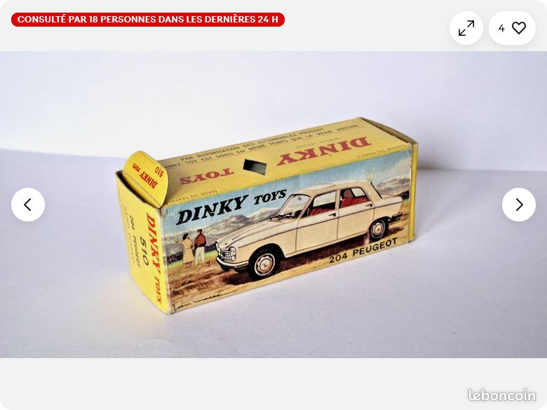 Dinky Toys - Peugeot 204 - Réf 510 - Miniature 1/43 Collection