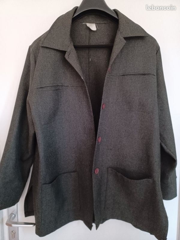 Veste blazeur kaki élégante en toile (image 1)