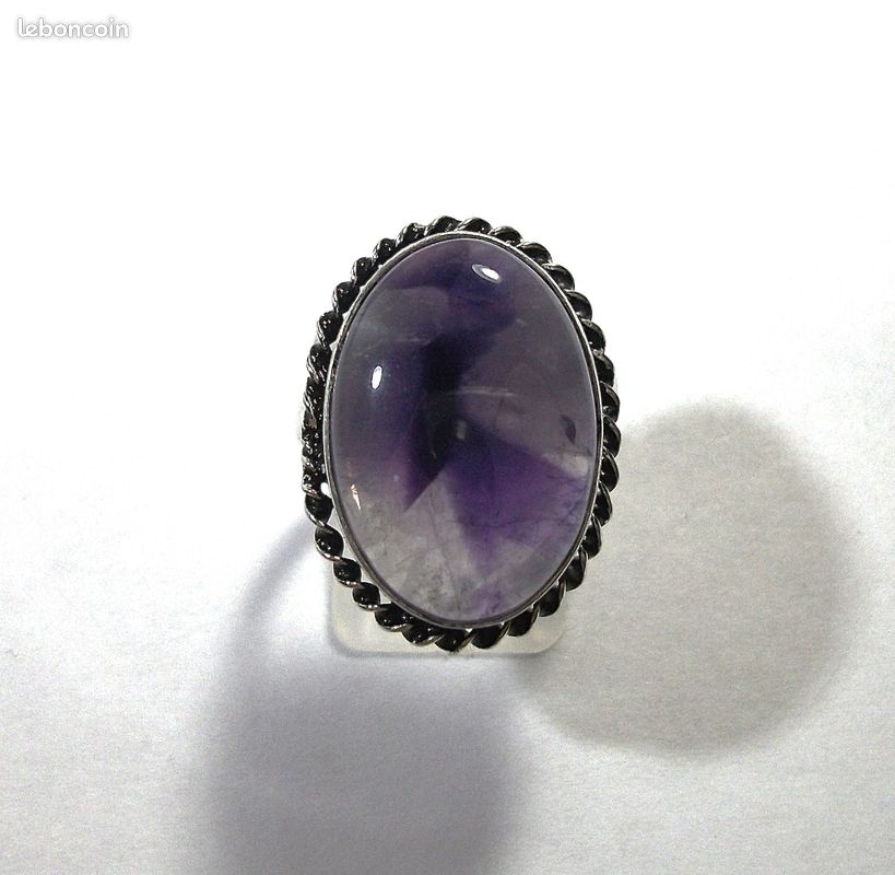 Bague améthyste plaqué argent 925 (image 5)