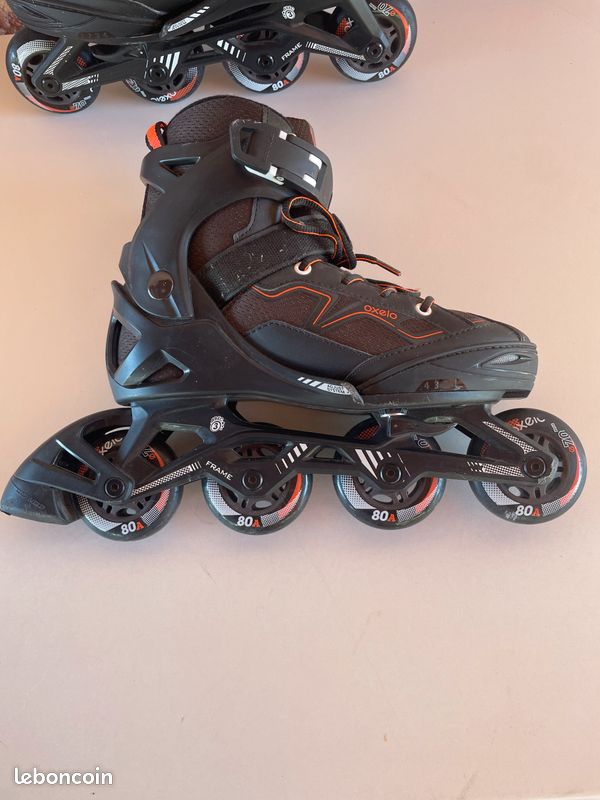 Paire De Rollers Oxelo Noirs – Taille 40, état Très Correct, Occasion
