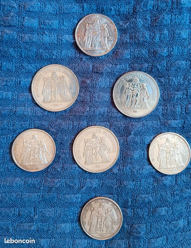 Lot pièces Argent 50f hercule et 10f Hercule (image 3)