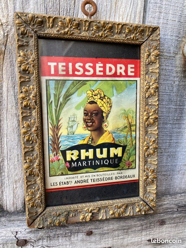 Encadrement publicitaire d’époque rhum Martinique Bordeaux (image 1)