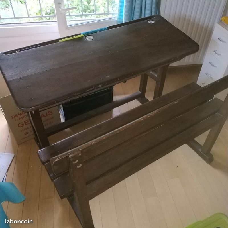 Banc écolier ancien (image 2)