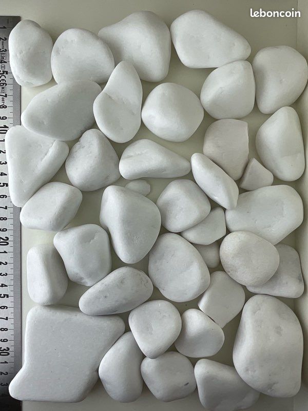 3500 gr Gallets Blanc Decoratif Naturel, Cailloux de Marbre Blanc