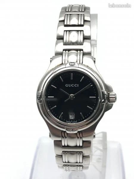 Montre GUCCI 9040L 26mm Cadran Noir en Acier – Très bon état FE111 (image 2)