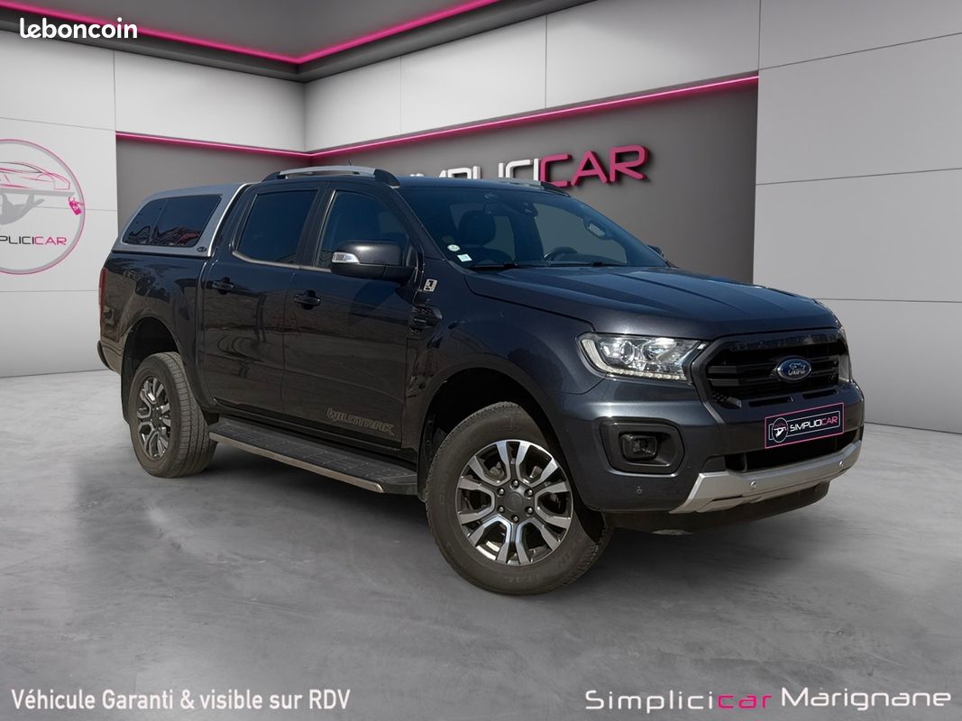 Ford ranger double cabine 2.0 ecoblue 213 bv10 wildtrak hardtop attelage cuir chauffant garantie 12 mois (image 1)
