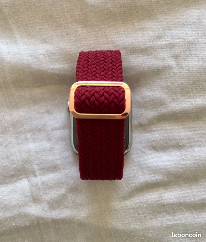 ♥️ Bracelet rouge robuste pour montre connectée Apple Watch élastique 42mm 44mm 45mm SE et Ultra 49mm (image 5)